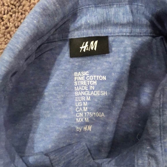 🔥 H&M BLUE COLLAR SHIRT - Picture 2 of 2